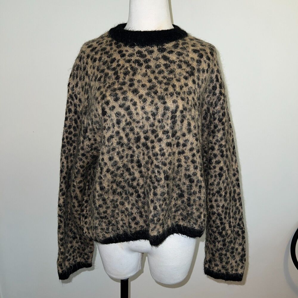 Stockholm Atelier & Other Stories Women’s Sweater Leopard Print Wool Mohair Sz M